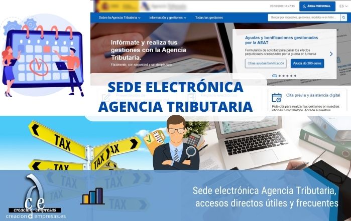 Sede electrónica Agencia Tributaria,  accesos directos útiles y frecuentes